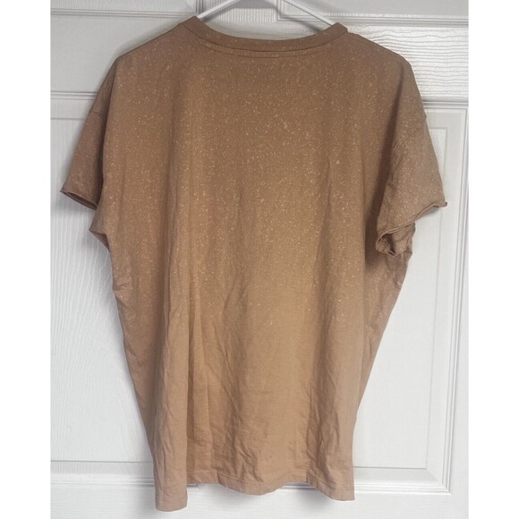 Chelsea Deboer Women's Brindle Distressed Tee Brown Beige Size Small - Picture 2 of 8